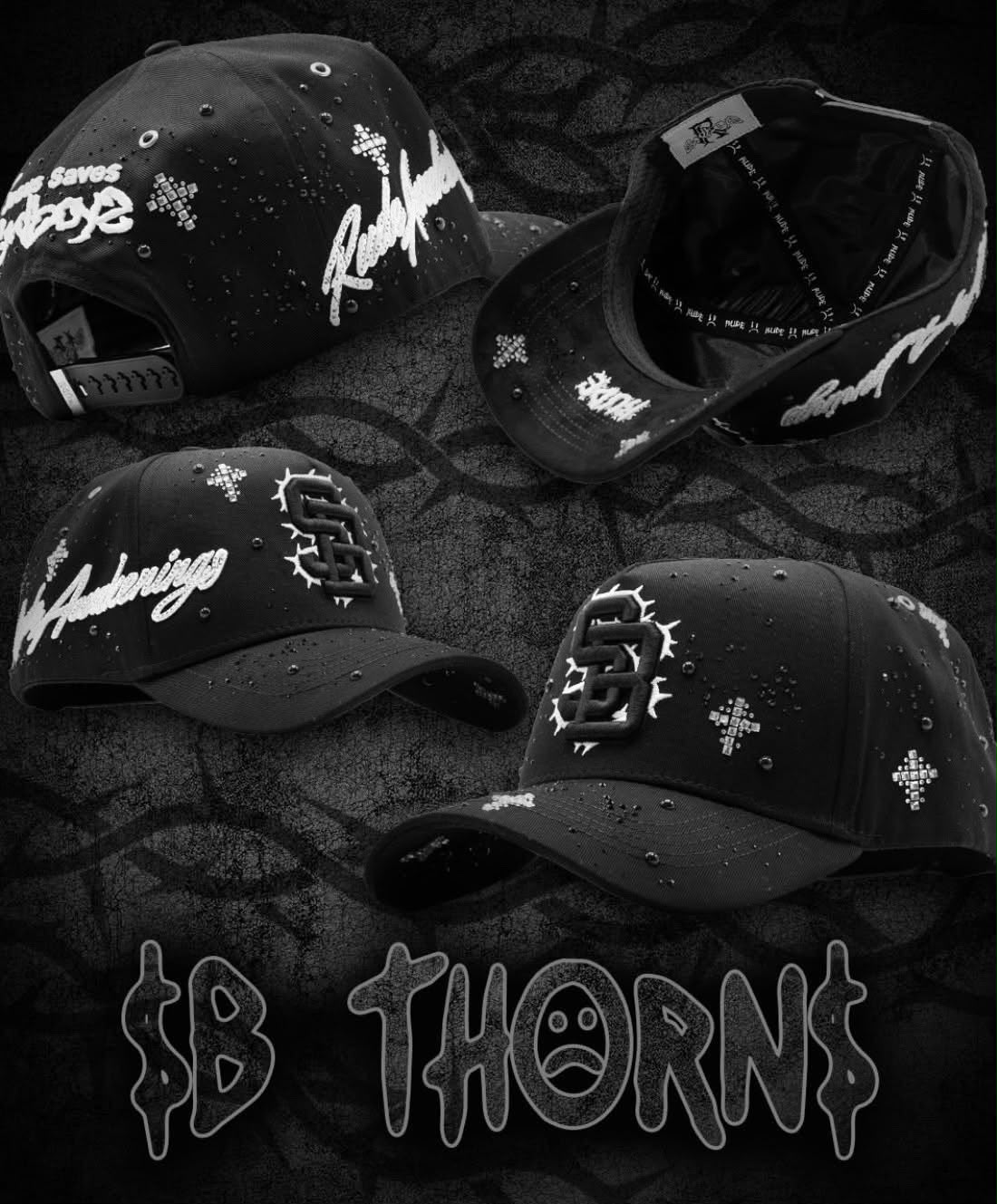 Gorra Rude x Sad Boyz SB Thorns detalle