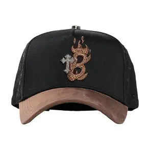 Gorra Barbas Hats B Cross negra visera café