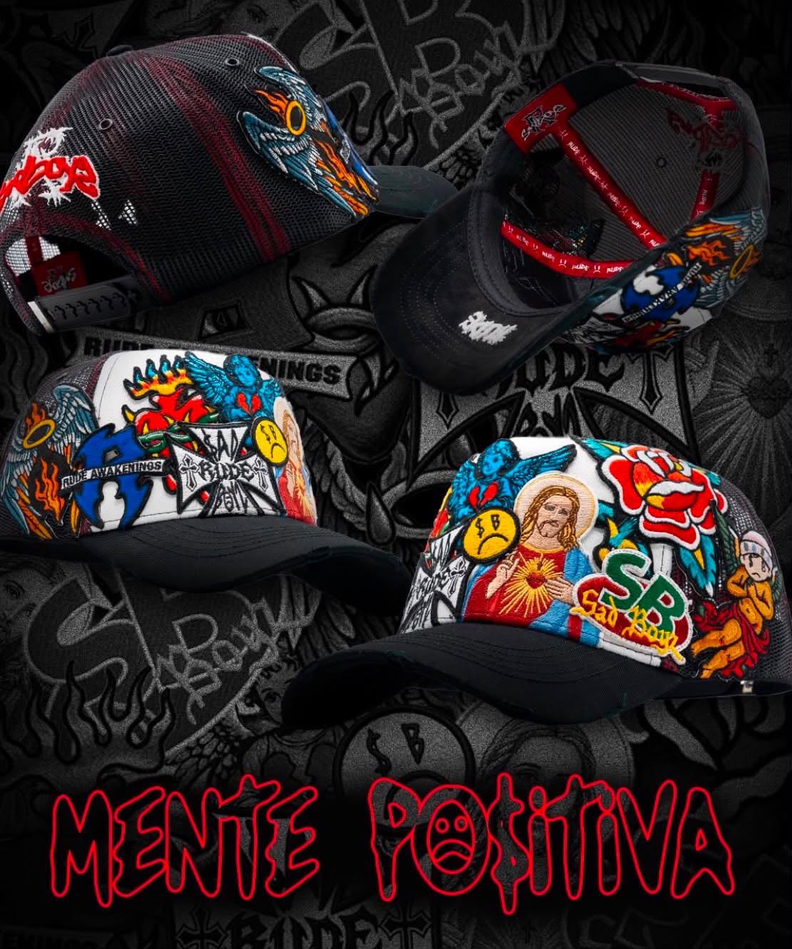 Gorra Rude x Sad Boyz Mente Positiva detalle