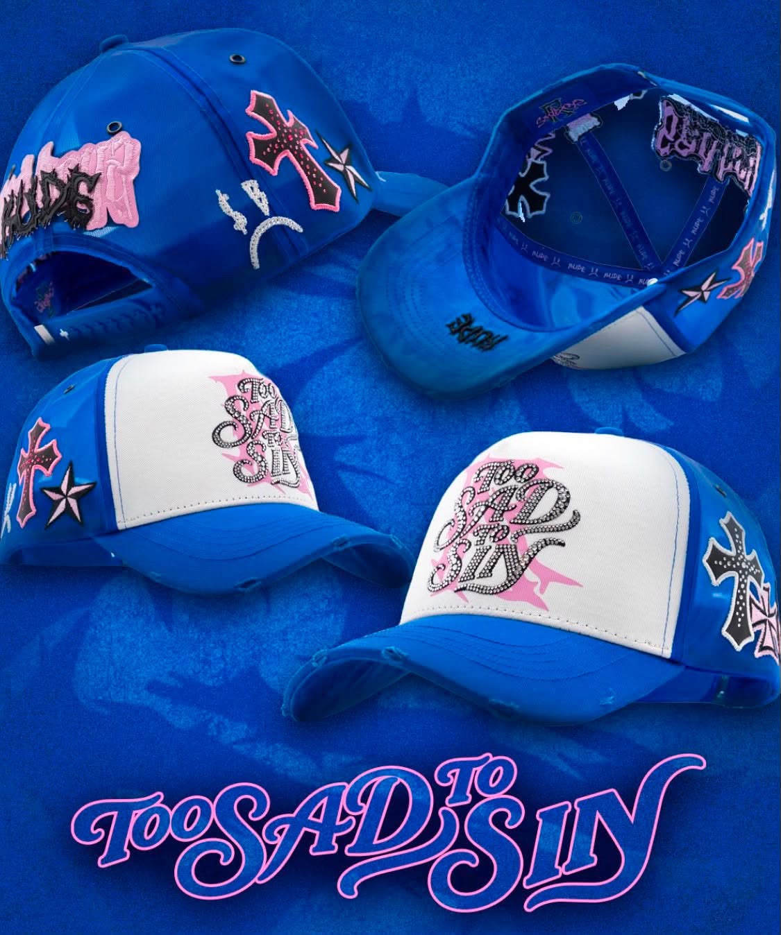 Gorra Rude x Sad Boyz Too Sad To Sin detalle